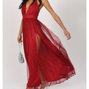 Long red formal dress